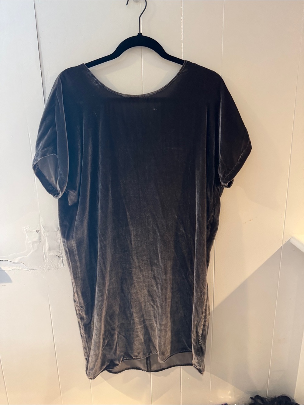 Madewell Velvet Mini Dress in Charcoal